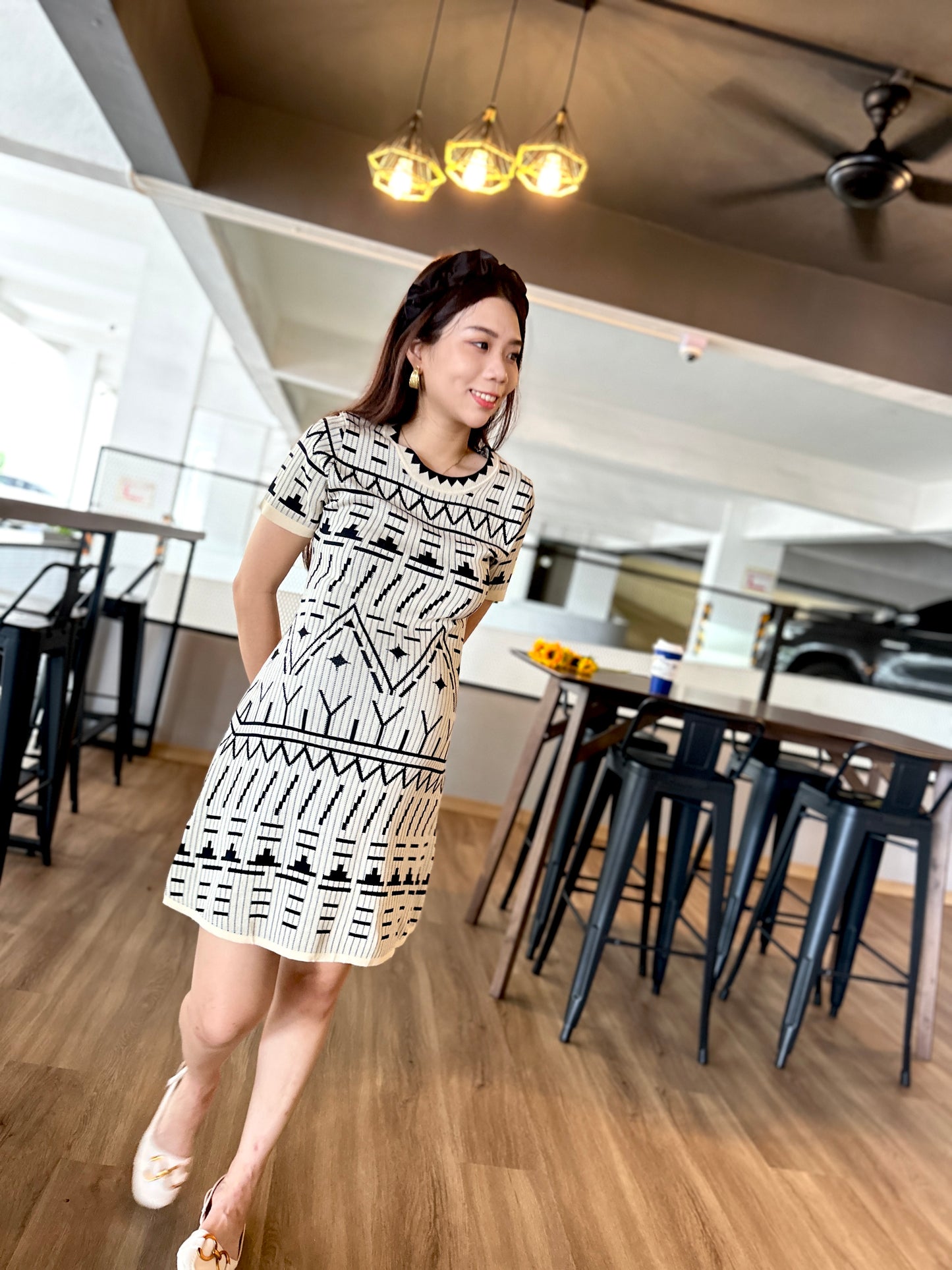 Marene Printed Knitted Dress