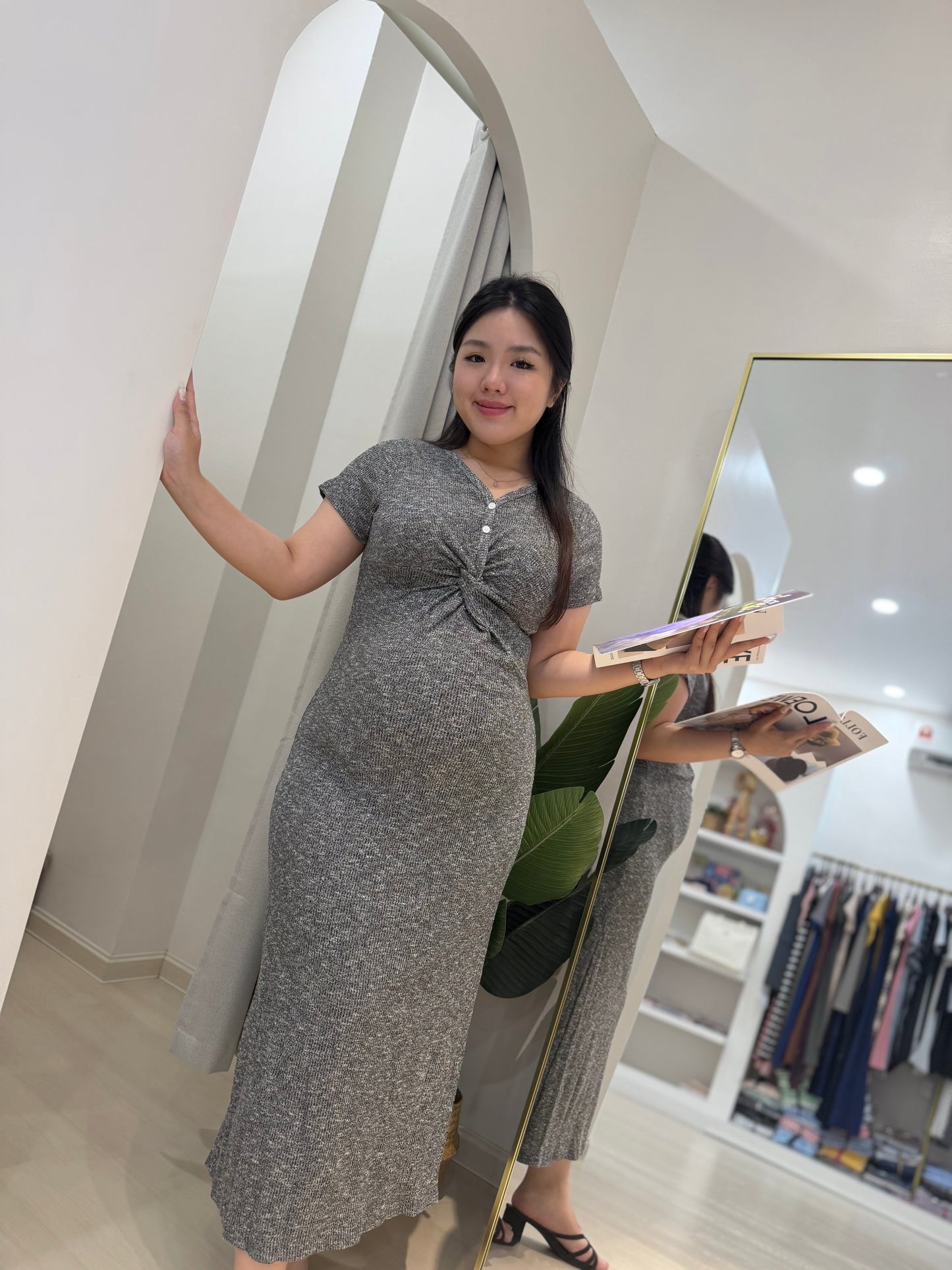 Aylin Twist Knit Maxi Dress