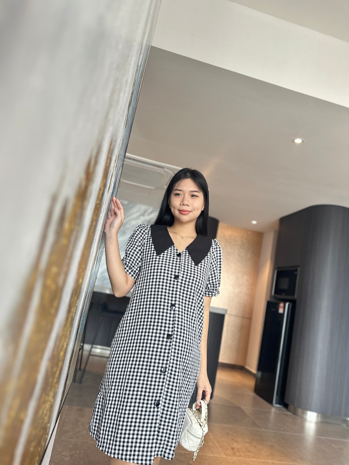 Lovell Grid Collared Dress