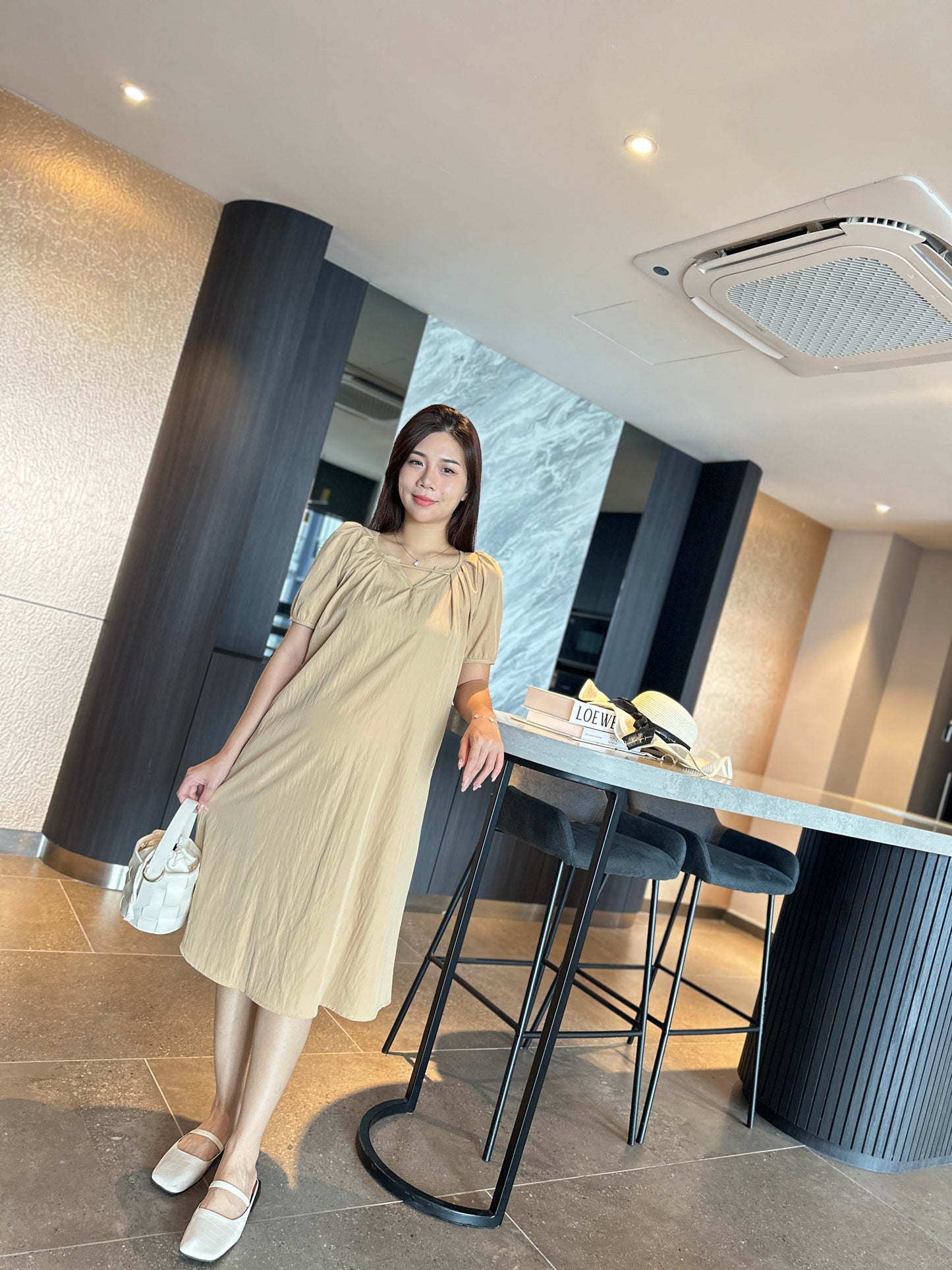 Mindee Khaki Loose Dress