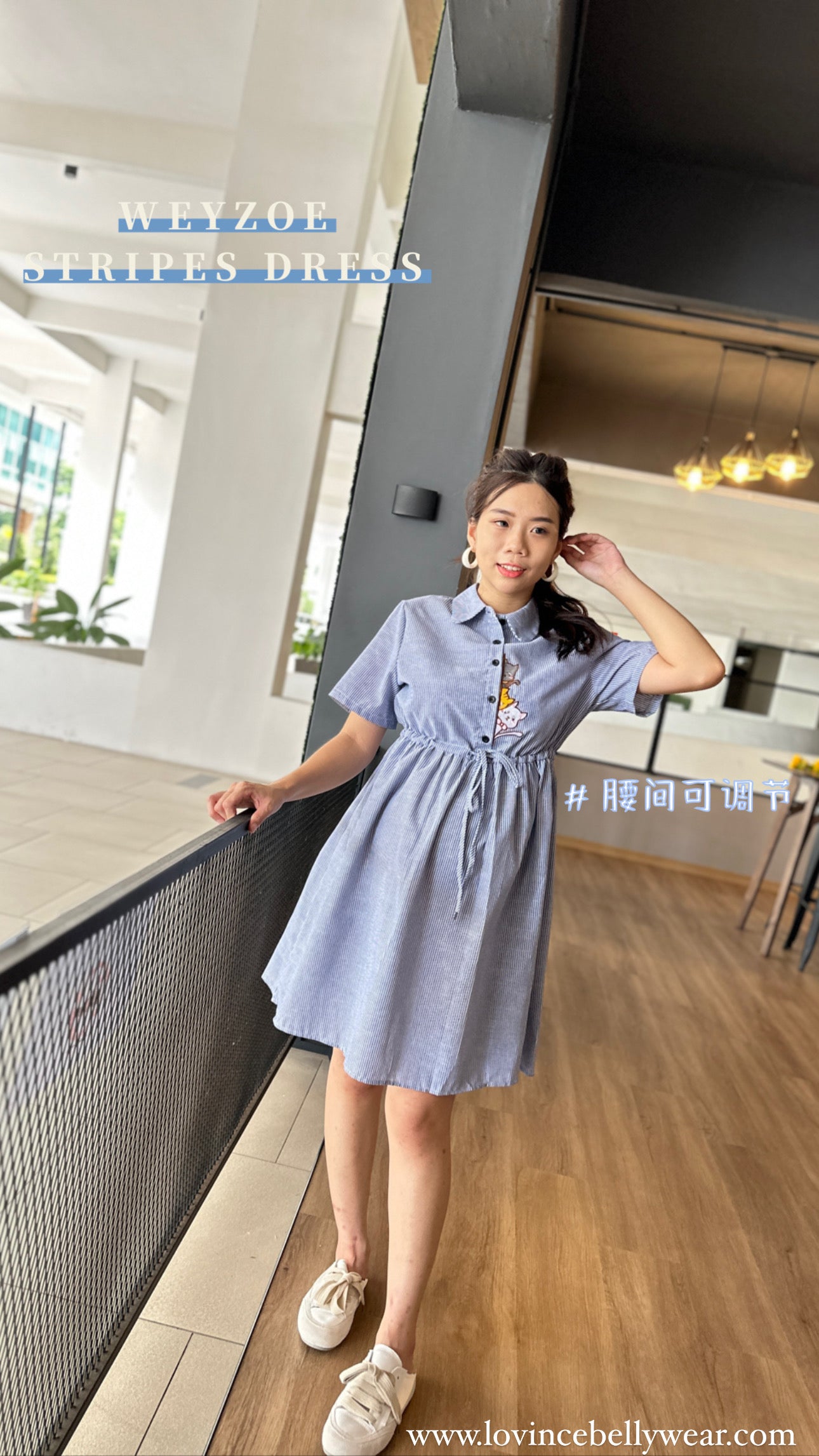 Weyzoe  Kitten Blue Stripes Dress