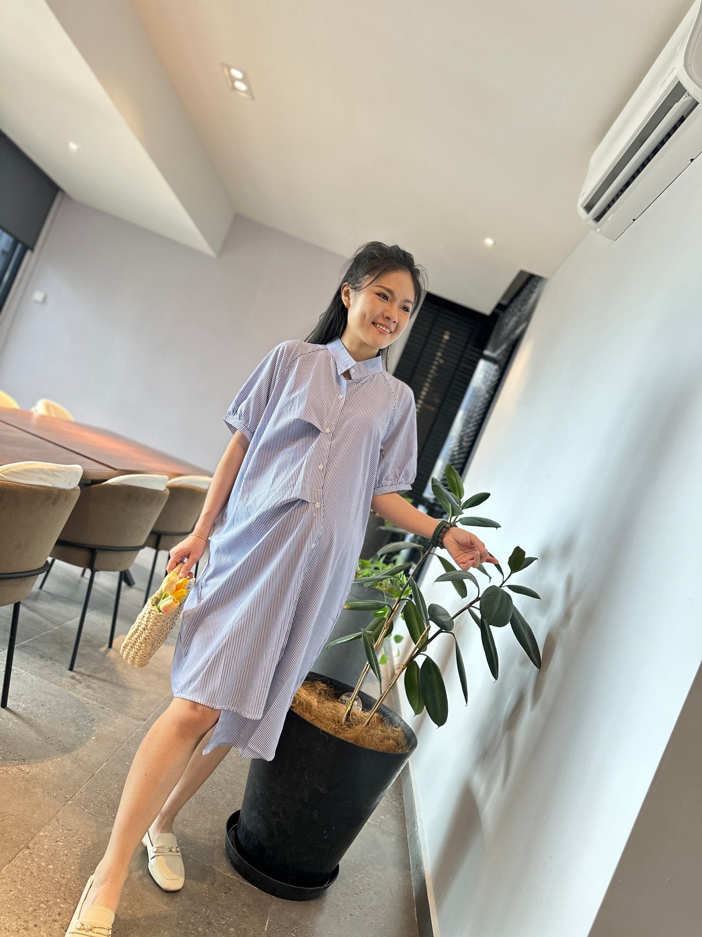 Viiah Button Down Midi Dress