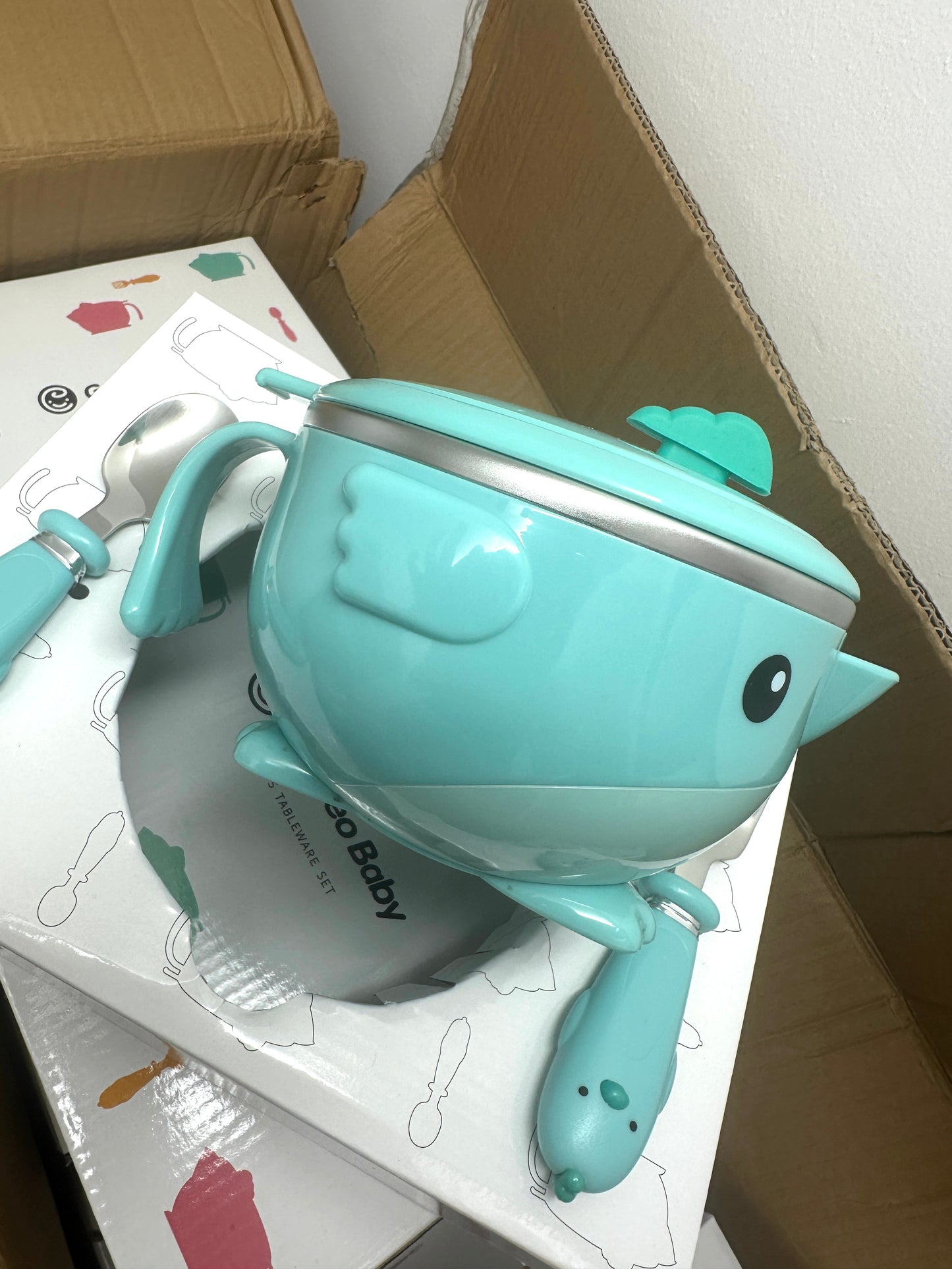 GoryeoBaby Stainless Steel Anti-drop Bowl Three-Piece Tableware Set