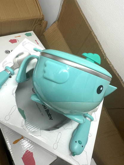 GoryeoBaby Stainless Steel Anti-drop Bowl Three-Piece Tableware Set