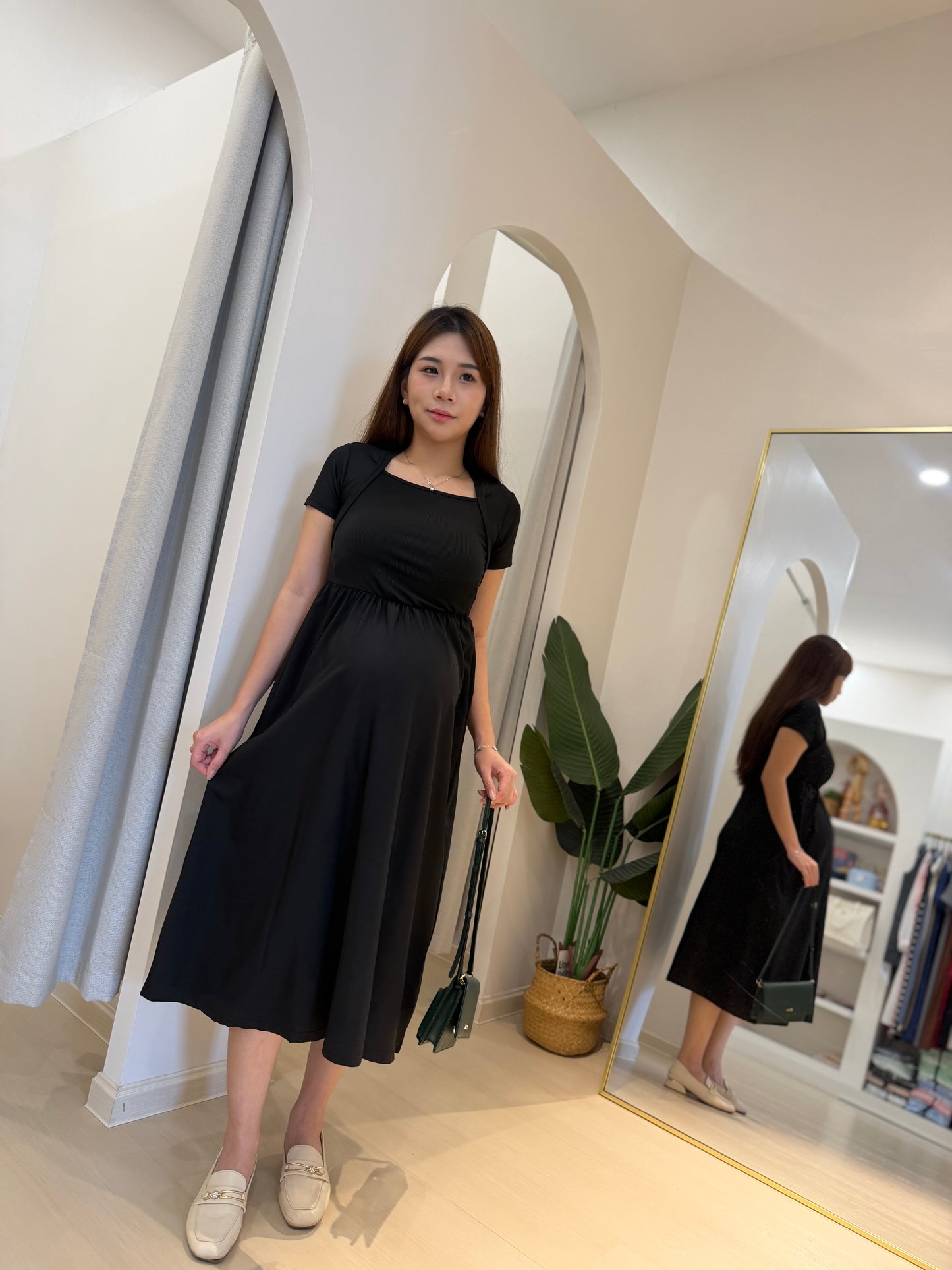 Celine Square Neck Midi Dress