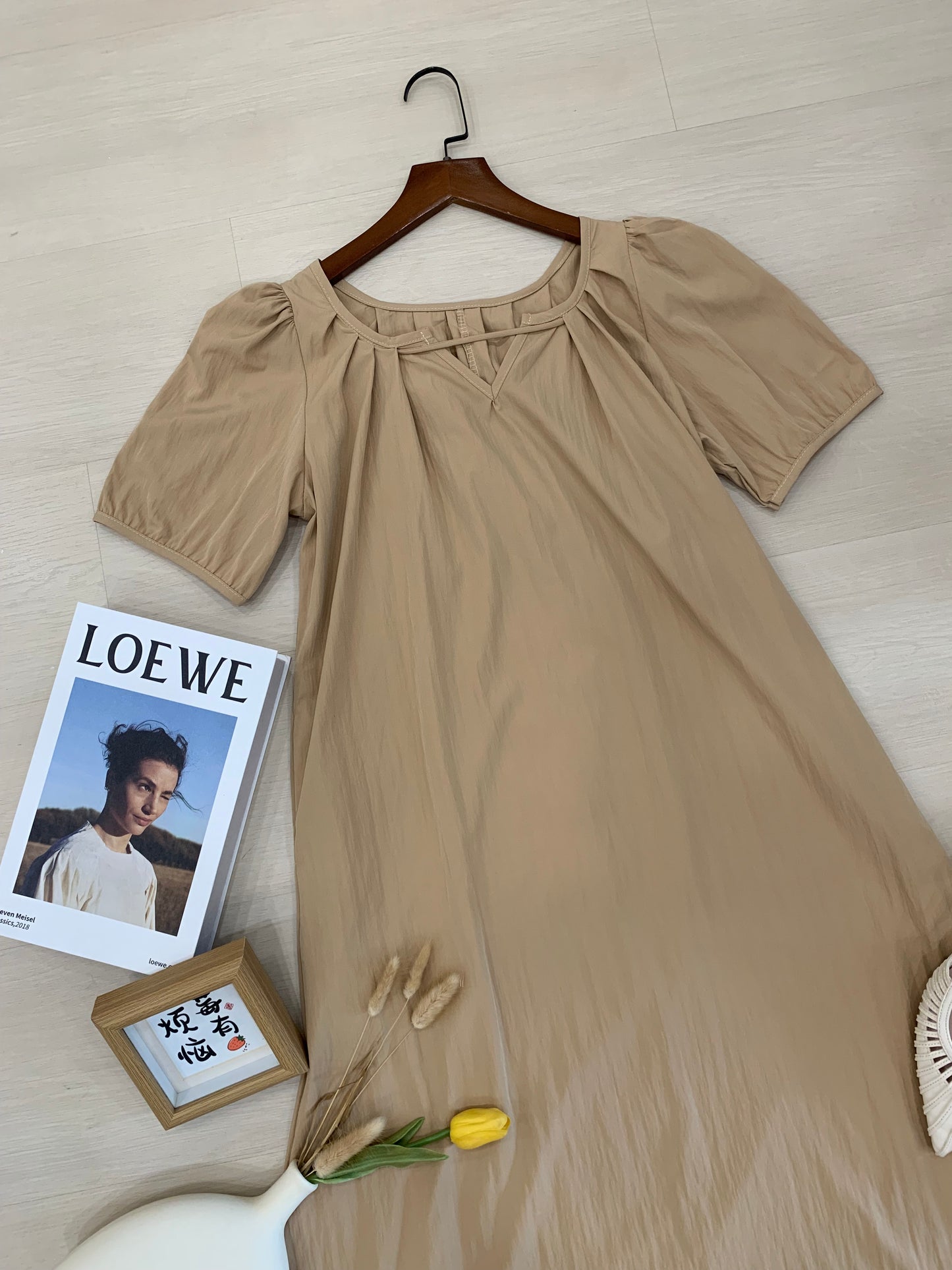 Mindee Khaki Loose Dress
