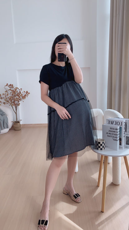 Morinn Black Belly Flare Dress