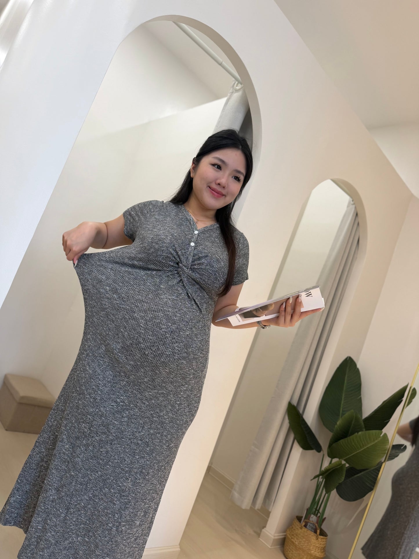 Aylin Twist Knit Maxi Dress