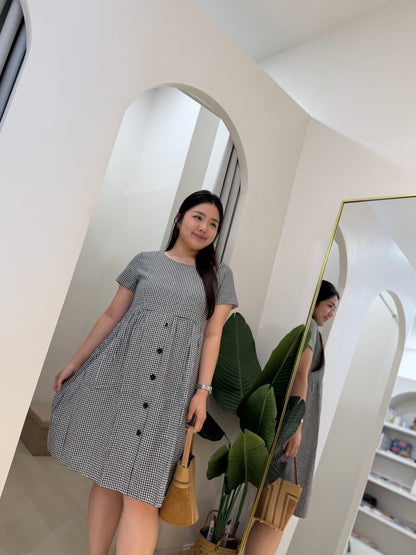 Xena Sleeved Grid Dress