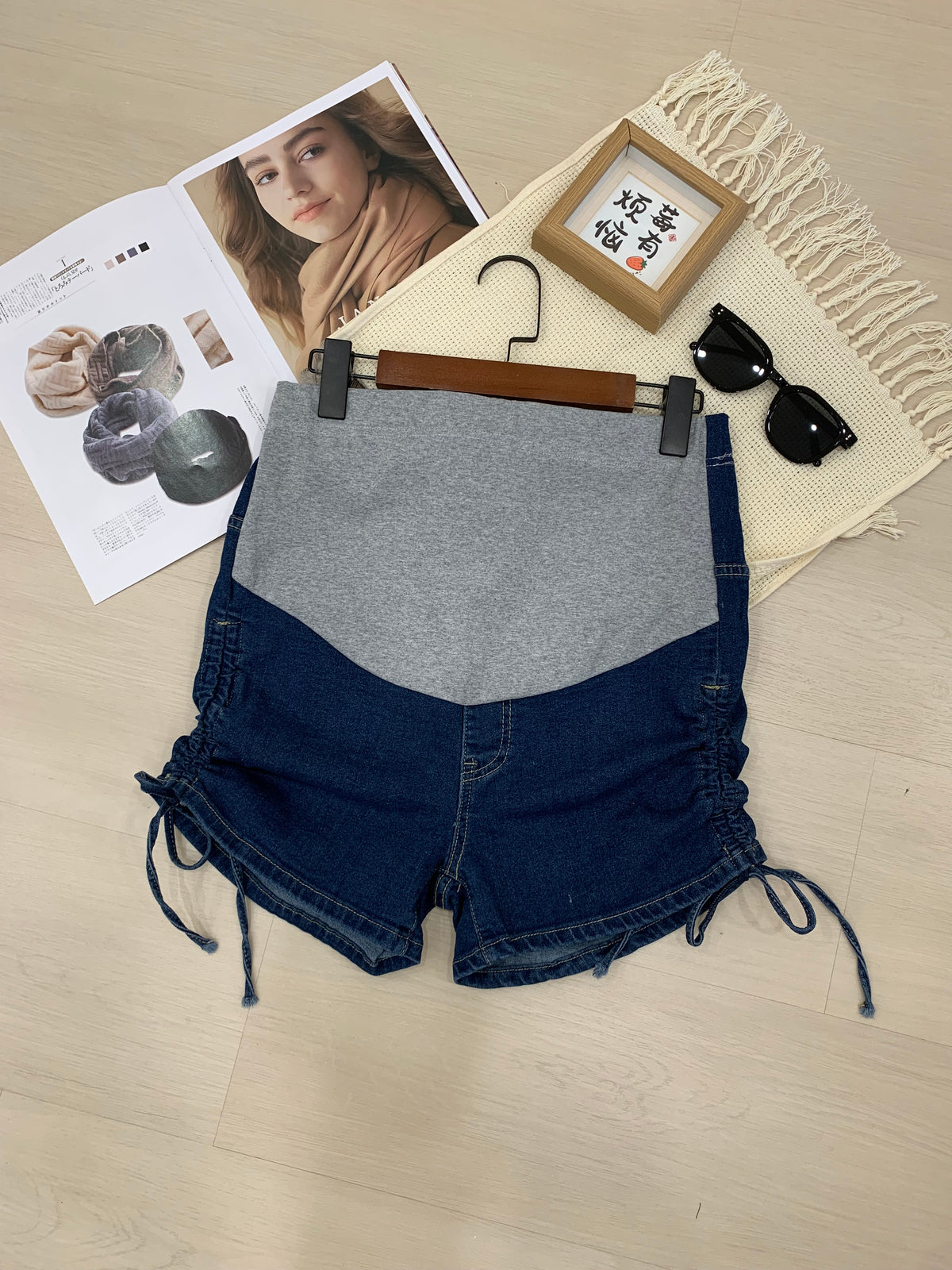 Romy Drawstring Denim Shorts