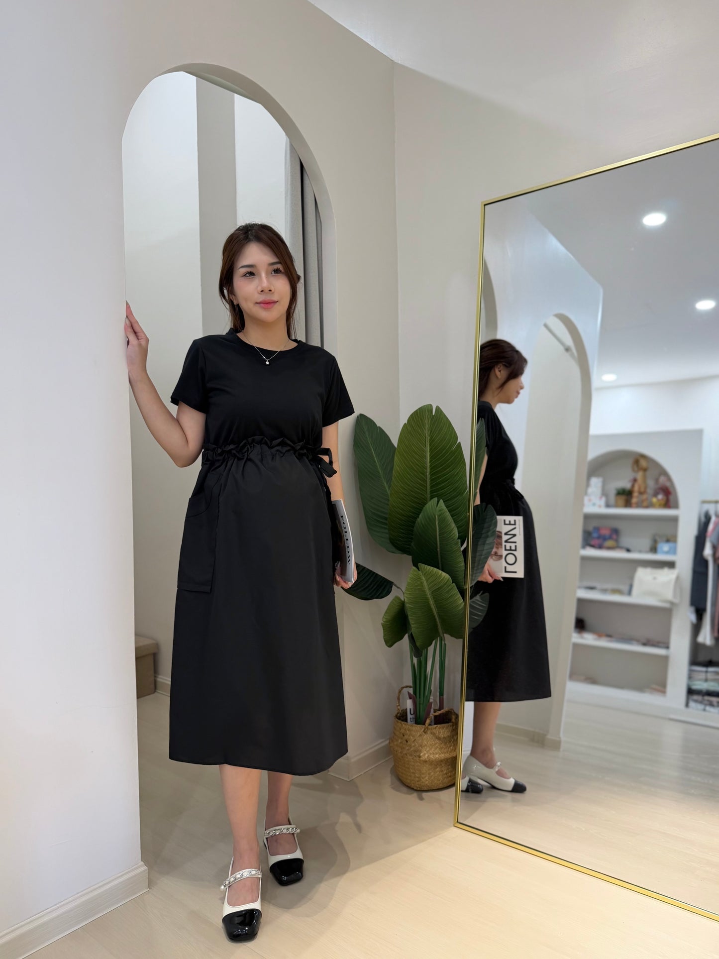 Zoyya Drawstring Pocket Flare Dress