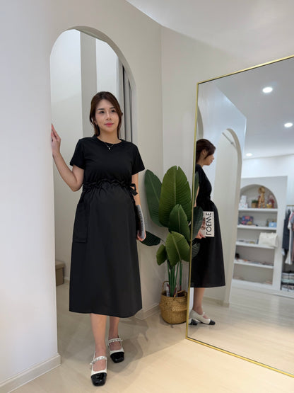 Zoyya Drawstring Pocket Flare Dress