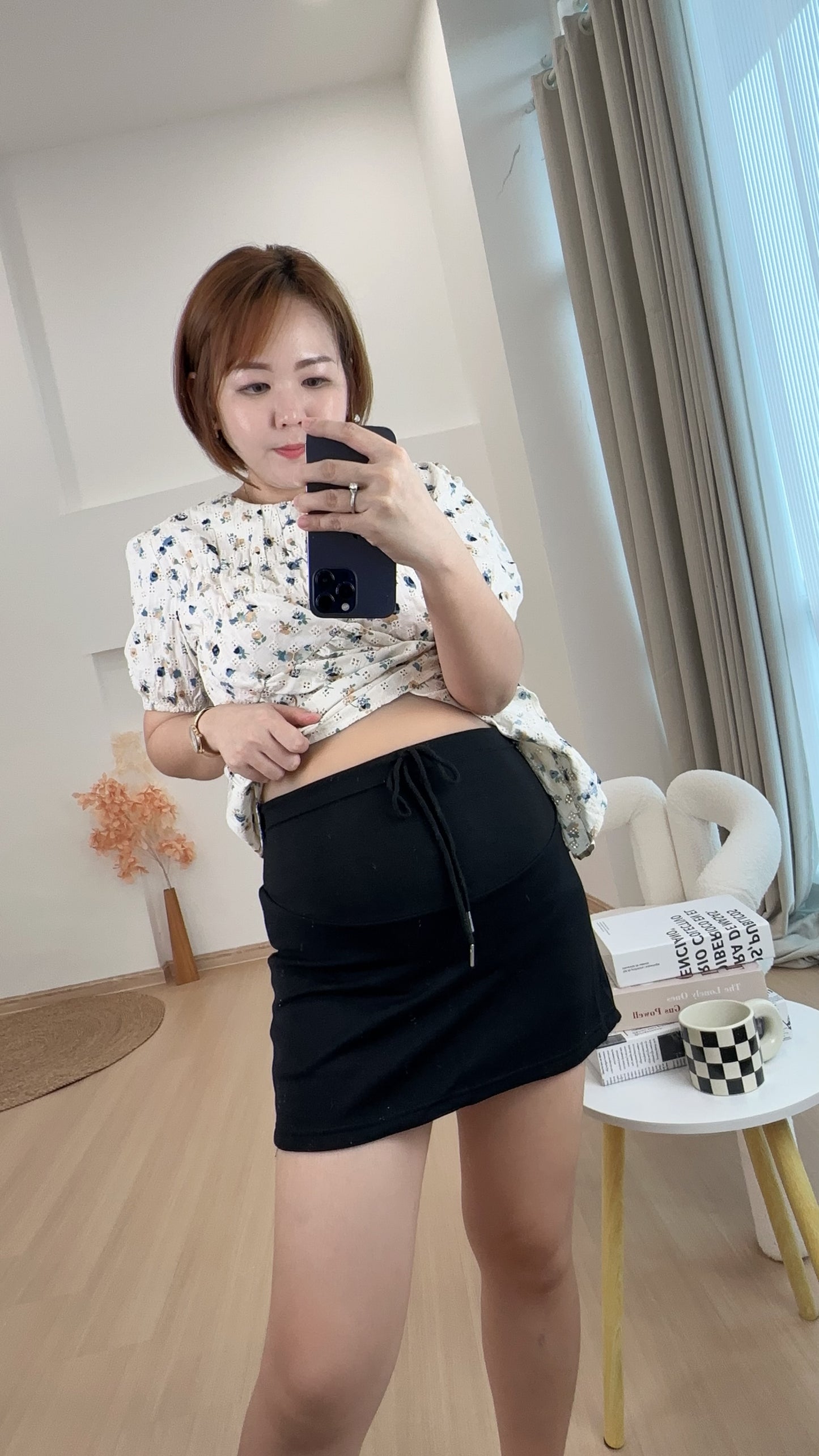 Shayne Cotton Casual Mini Skirt