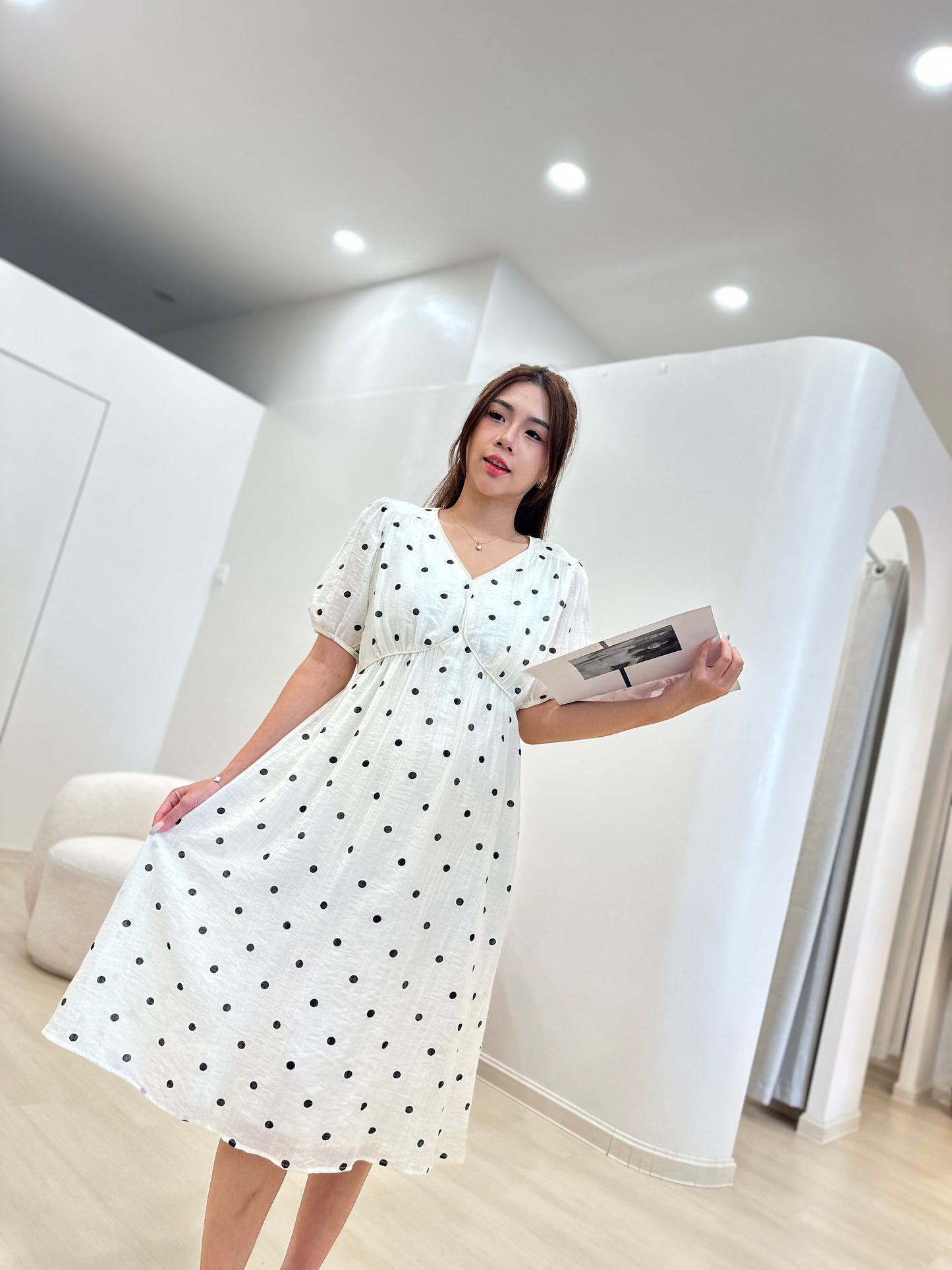 Hazie Polka Flowy Dress