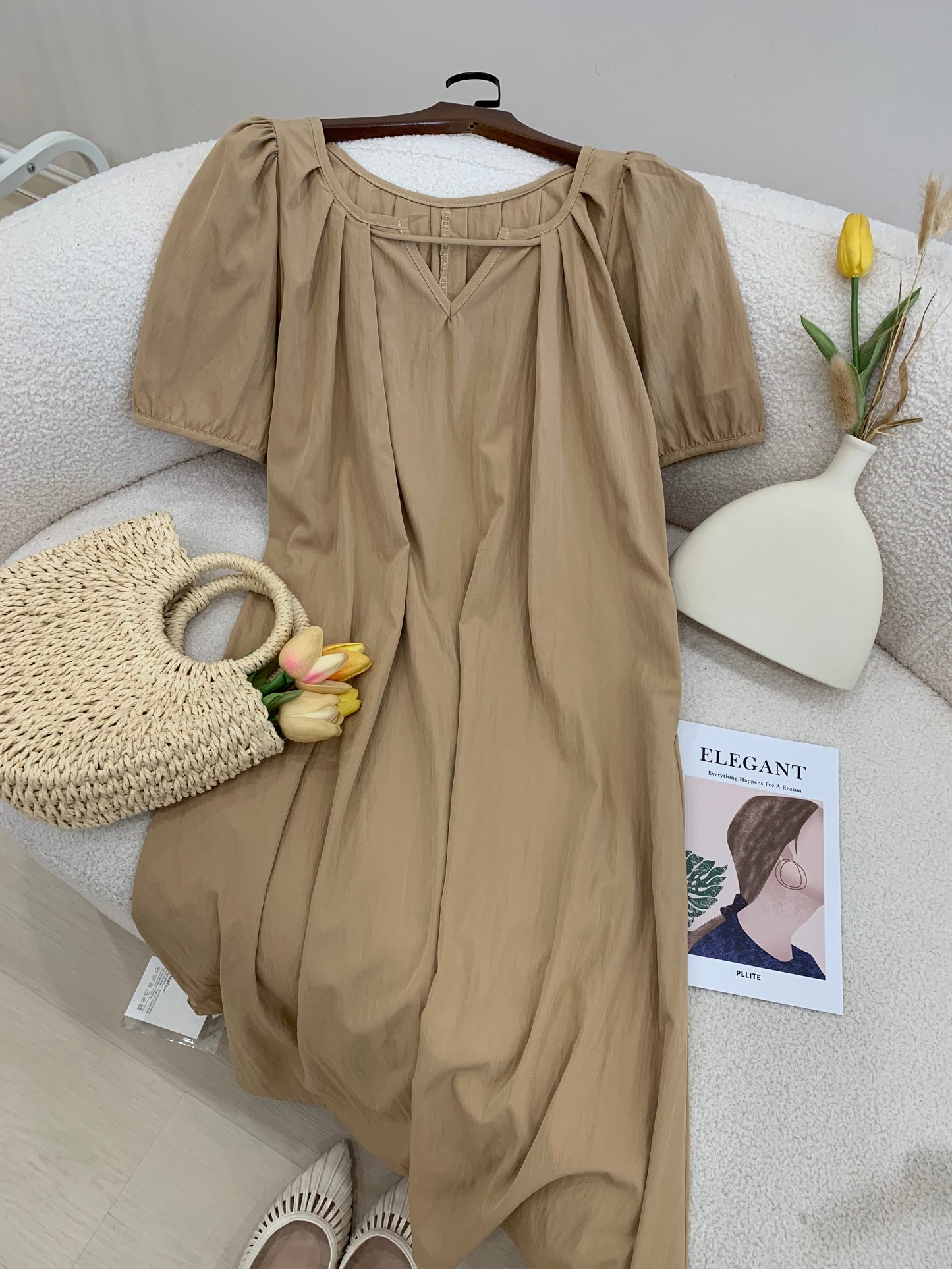 Mindee Khaki Loose Dress