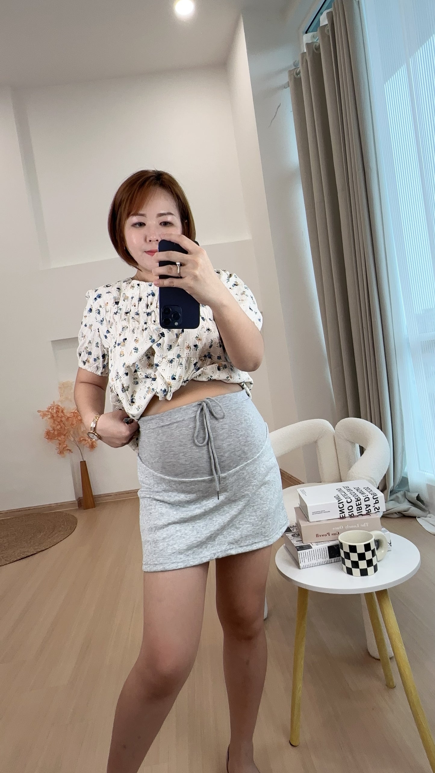 Shayne Cotton Casual Mini Skirt