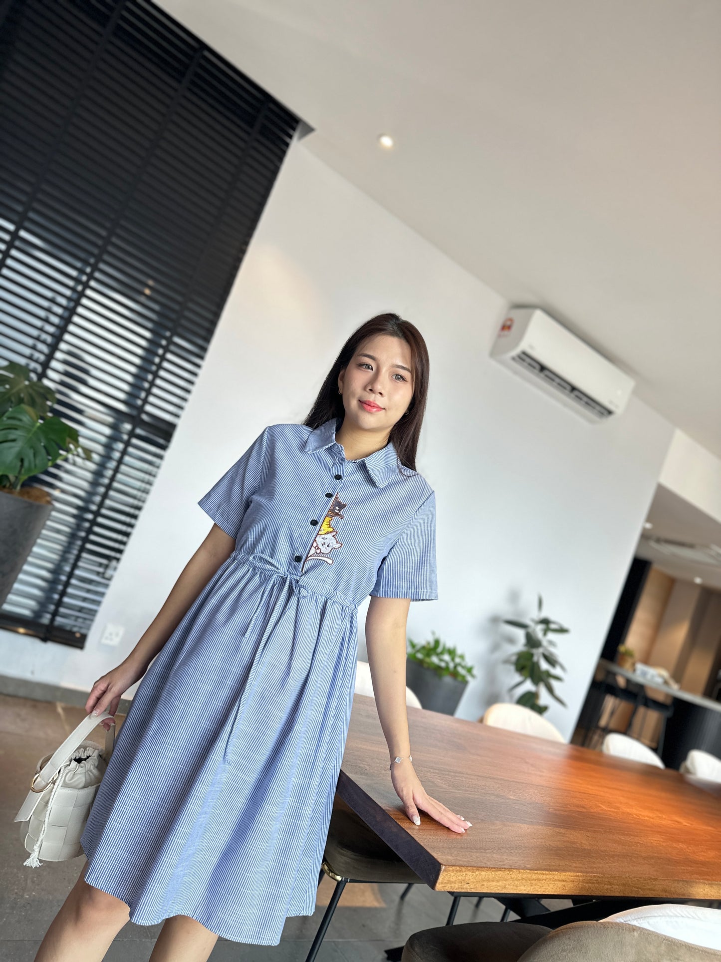 Weyzoe  Kitten Blue Stripes Dress