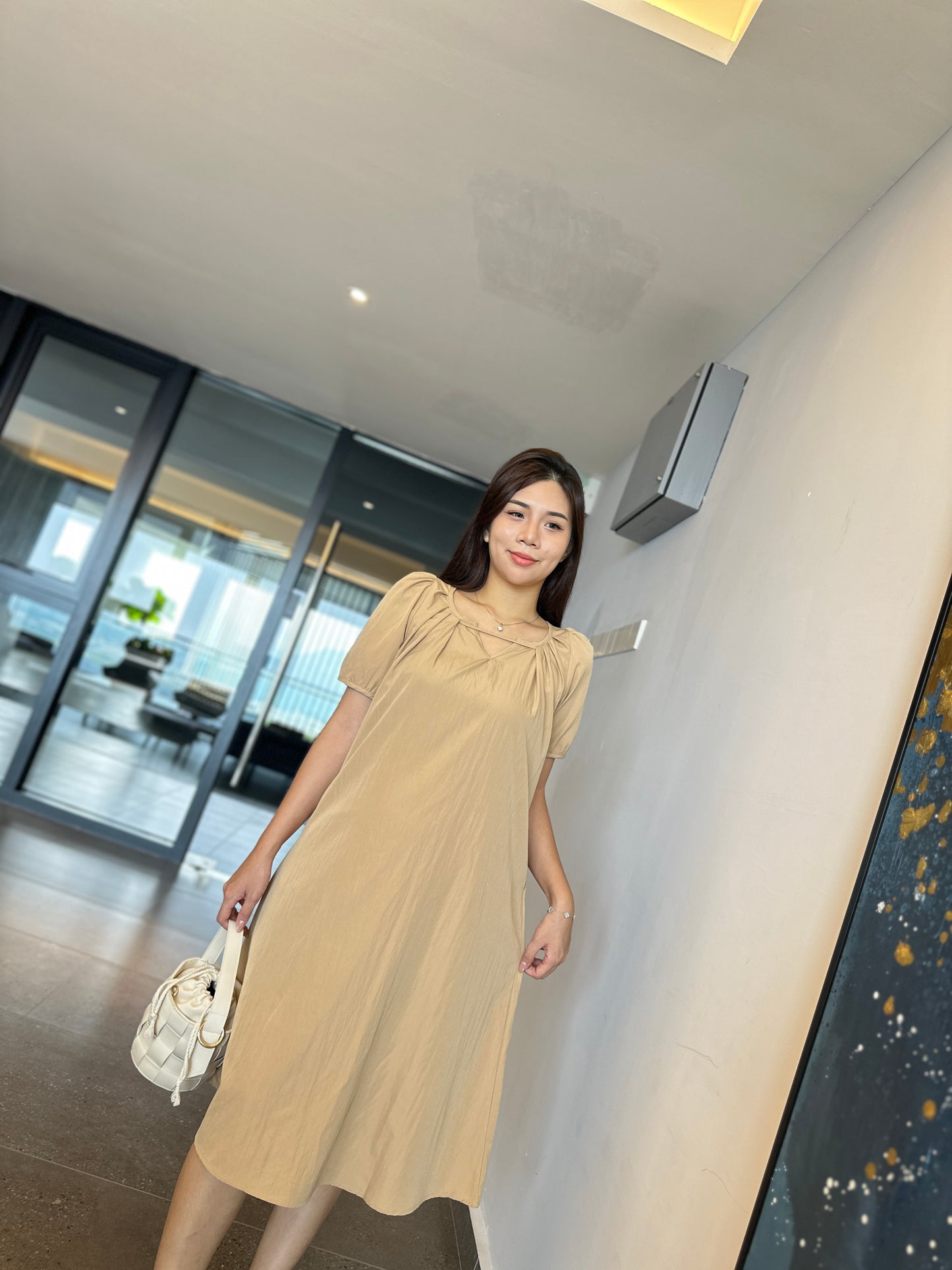 Mindee Khaki Loose Dress