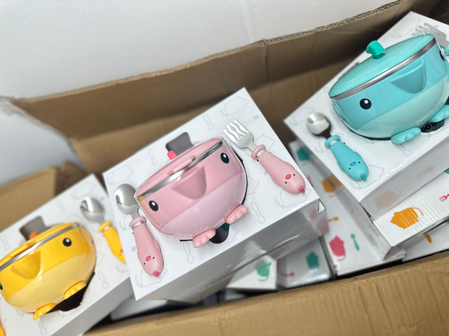 GoryeoBaby Stainless Steel Anti-drop Bowl Three-Piece Tableware Set