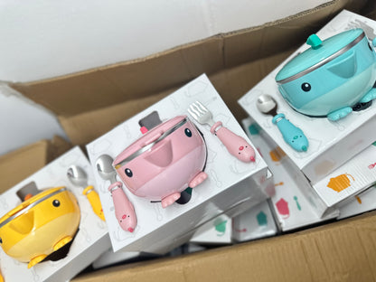 GoryeoBaby Stainless Steel Anti-drop Bowl Three-Piece Tableware Set