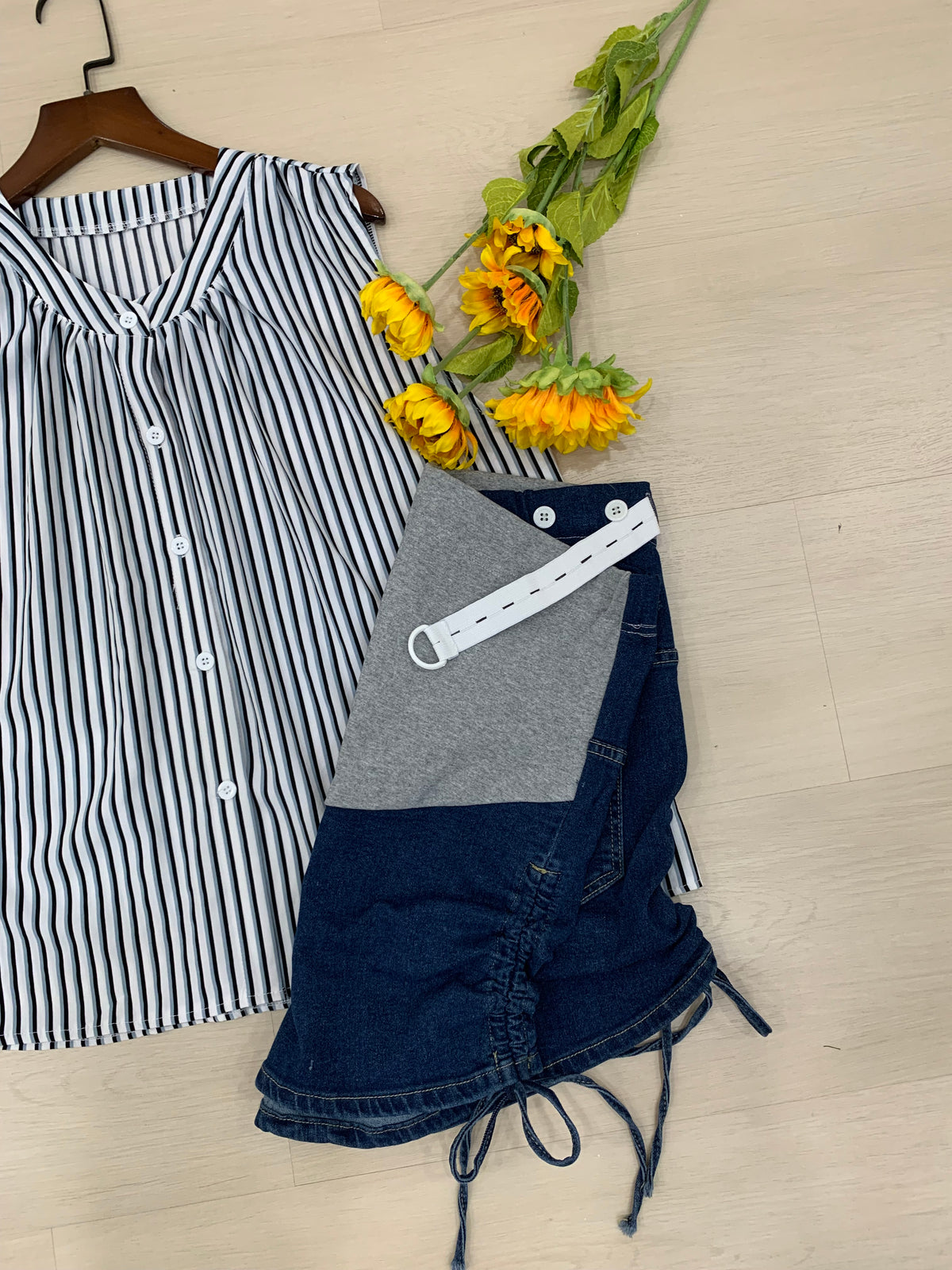 Romy Drawstring Denim Shorts