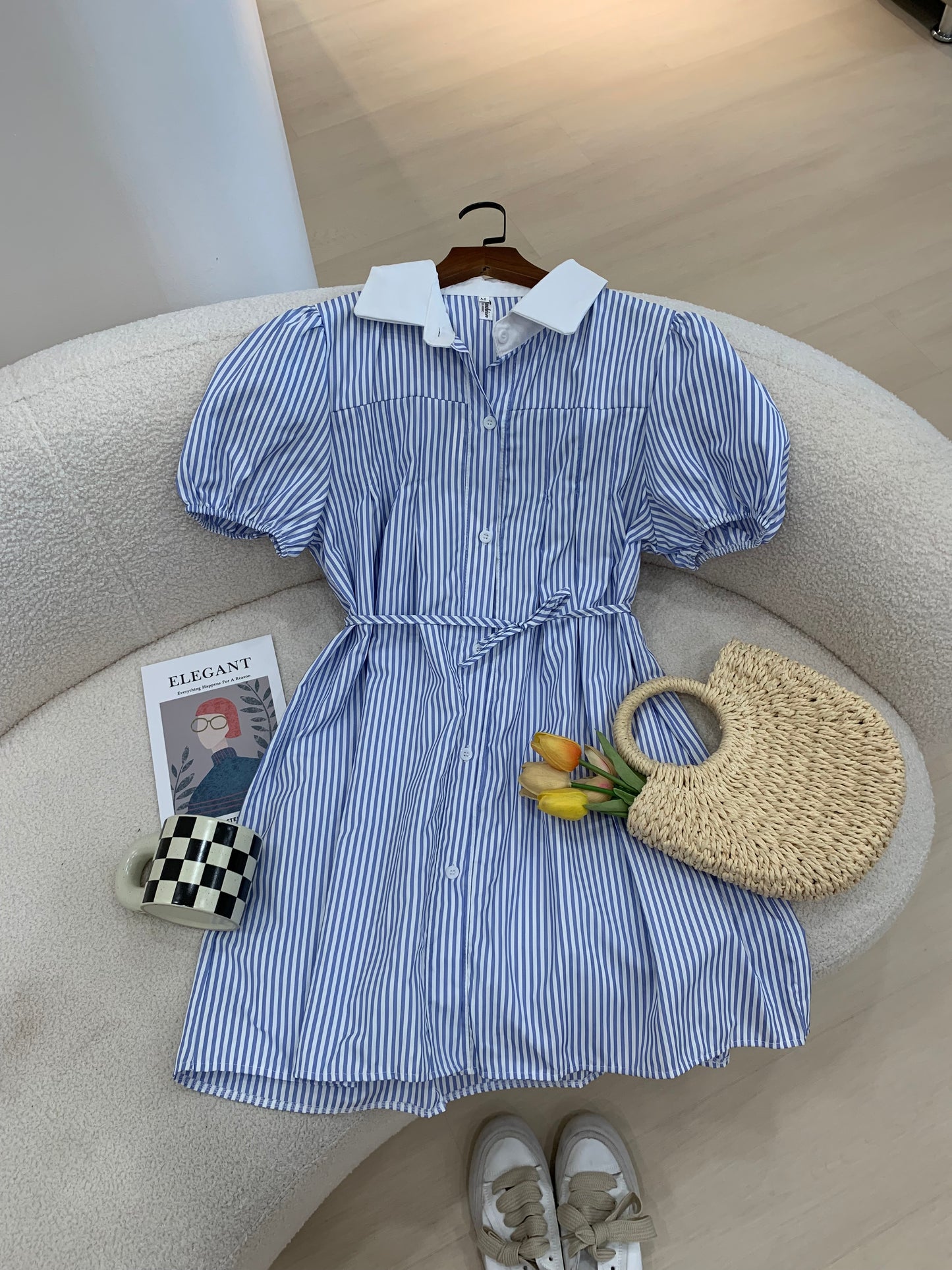 Zelia Striped Collar Dress
