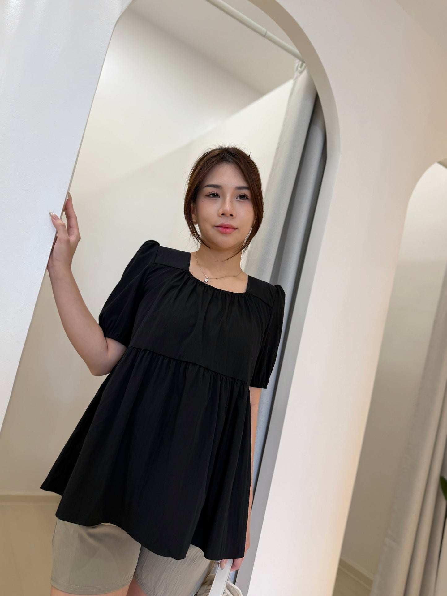Cassia Babydoll Square Neck Top