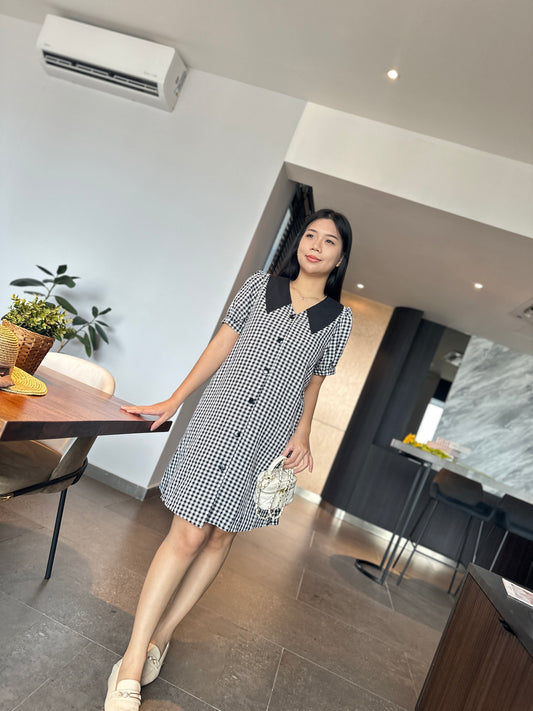 Lovell Grid Collared Dress