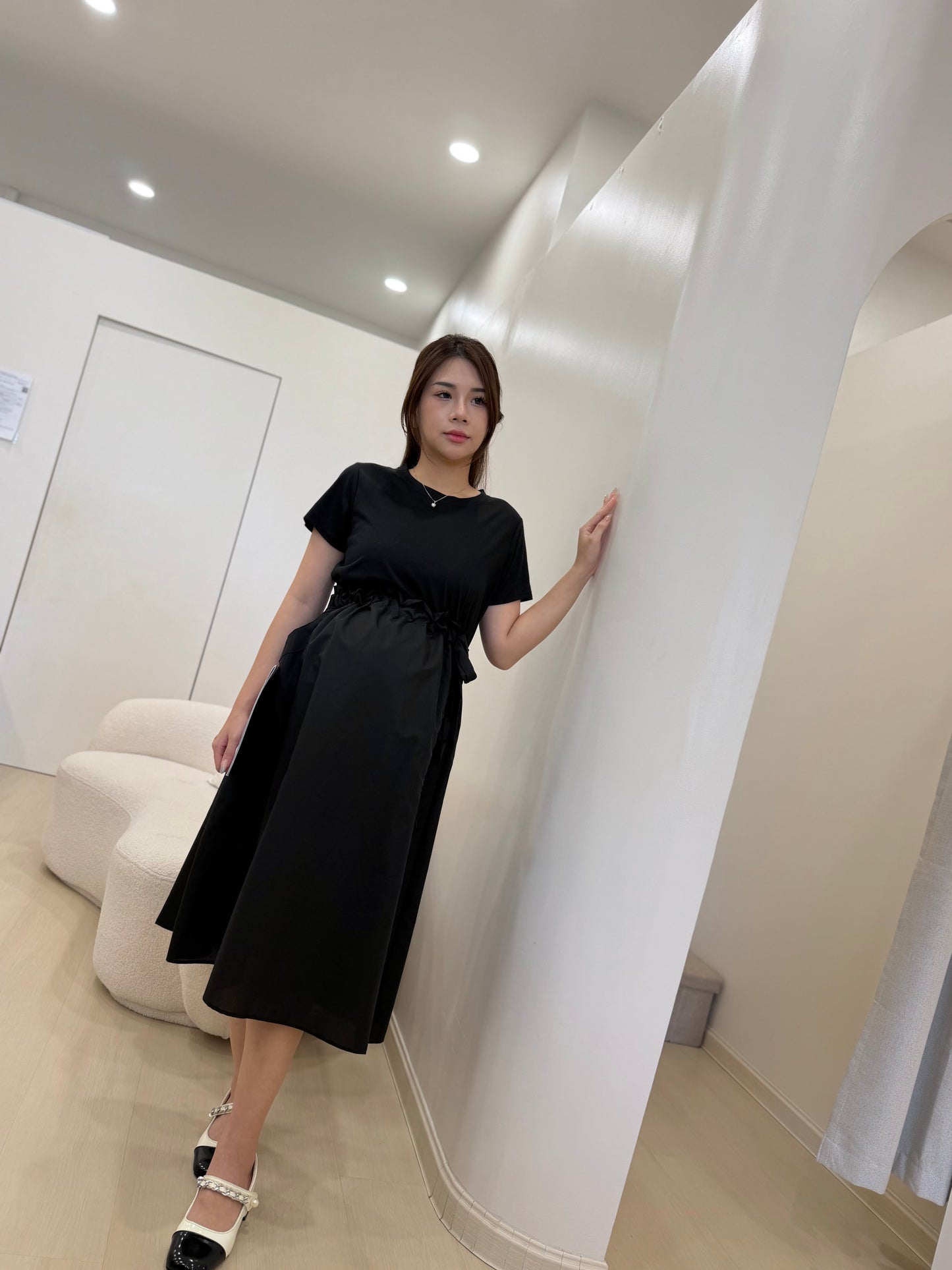 Zoyya Drawstring Pocket Flare Dress