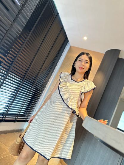 Alvera Ruffle Stripes Dress