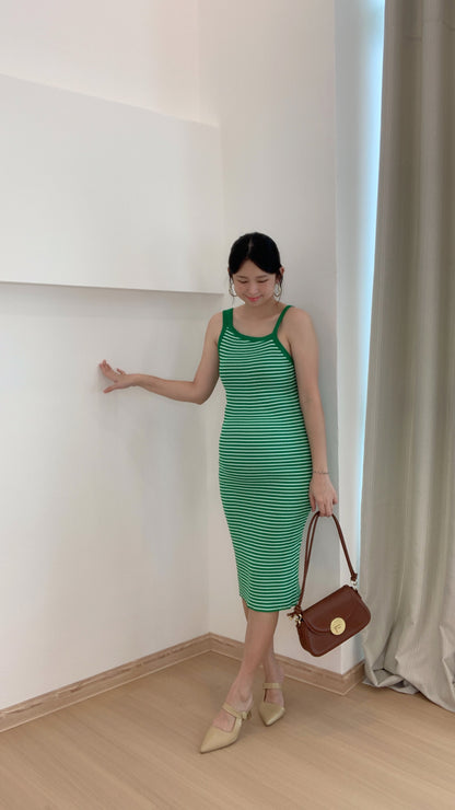 Avell Stripes Green Knits Dress