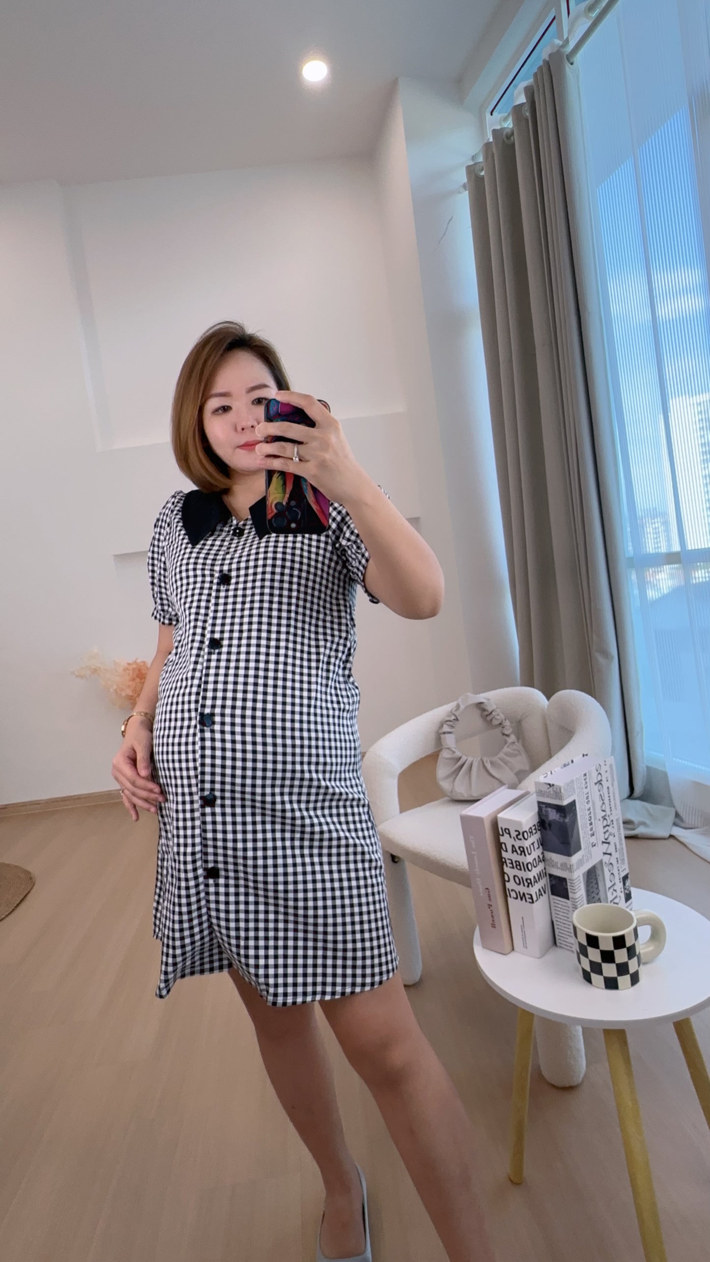 Lovell Grid Collared Dress