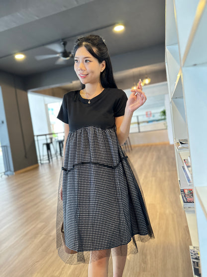 Morinn Black Belly Flare Dress