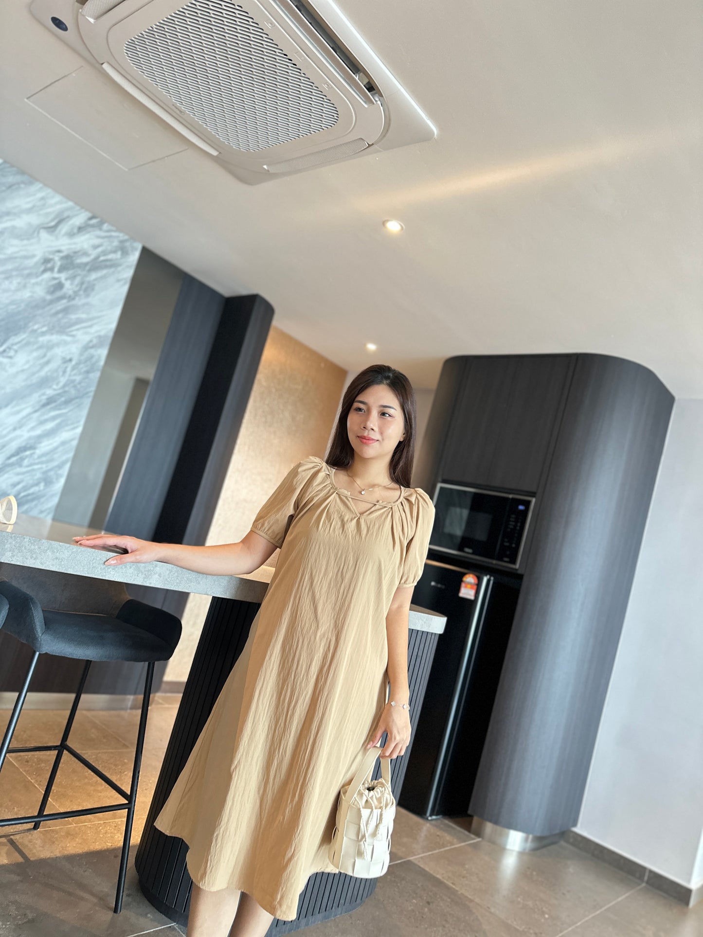 Mindee Khaki Loose Dress