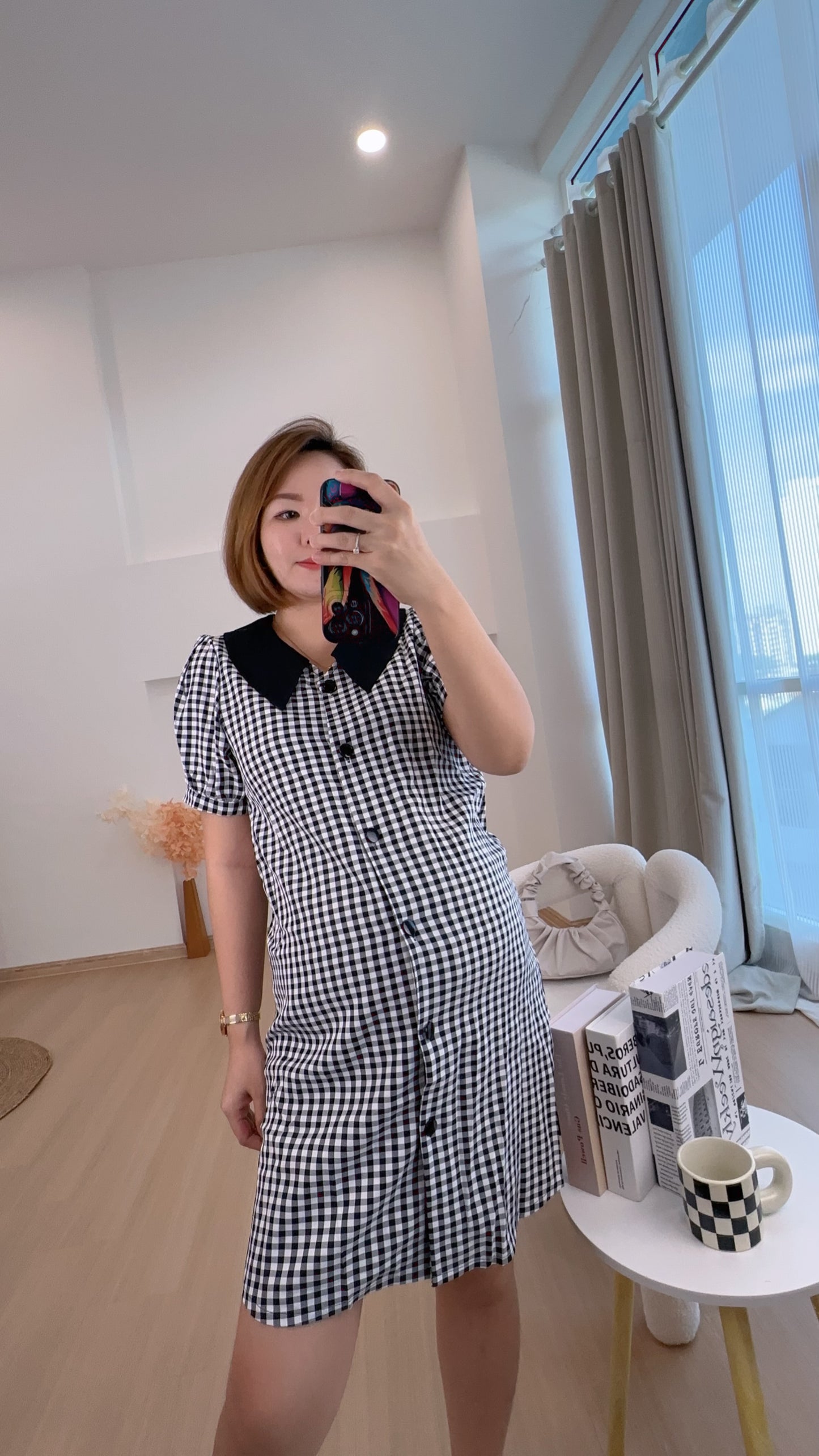 Lovell Grid Collared Dress
