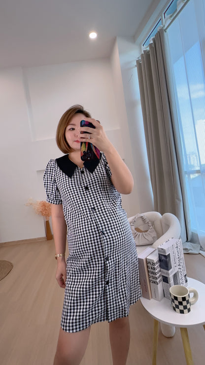 Lovell Grid Collared Dress