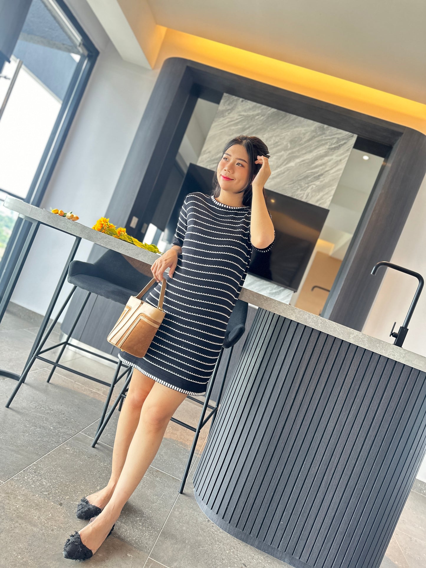 Diorlyn Stripes Knits Dress