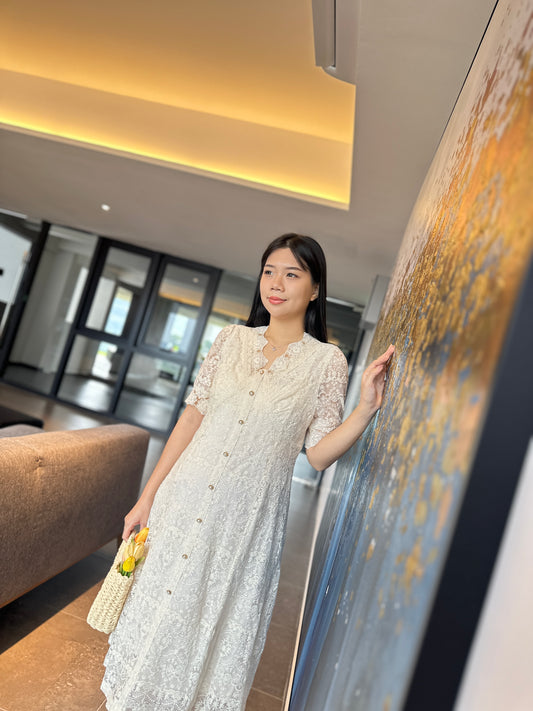 Giovanna Cream Midi Dress
