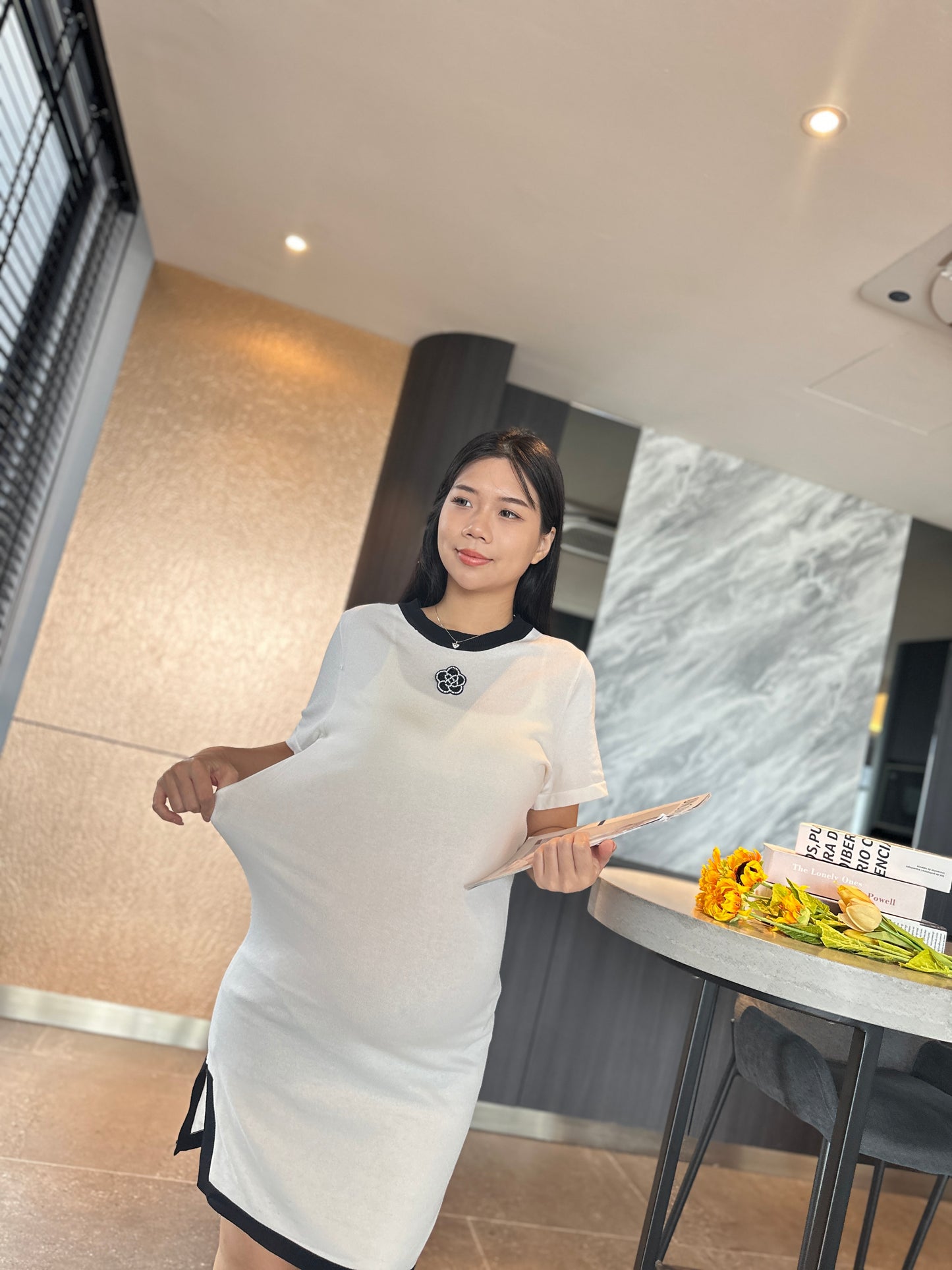 Noos Plain Knitted Knits Dress