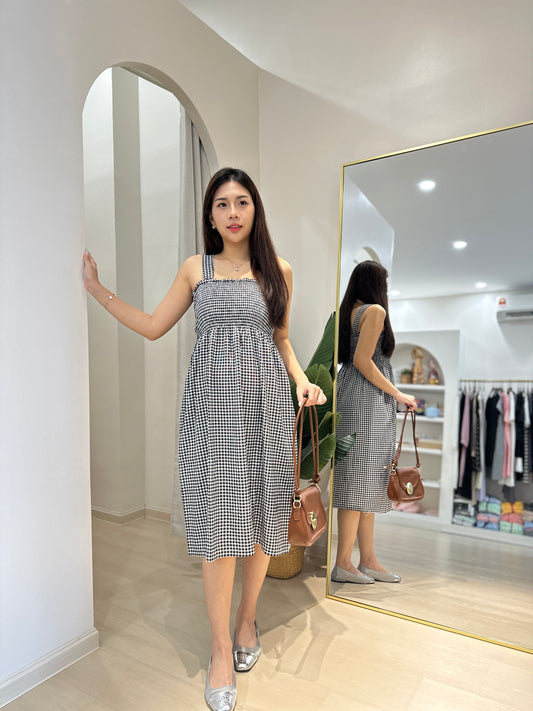 Liliah Checkered Midi Dress