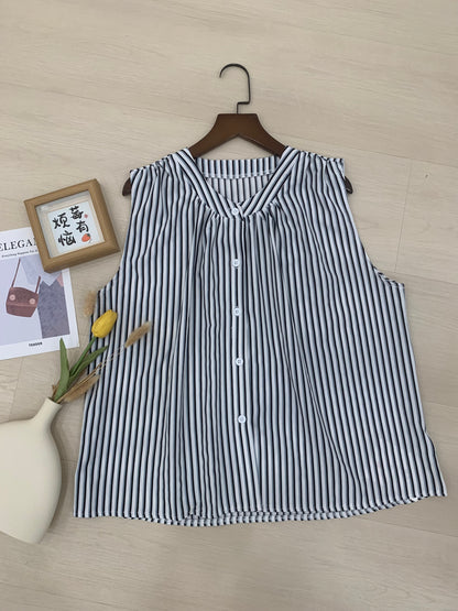 Candy Sleeveless Striped Blouse
