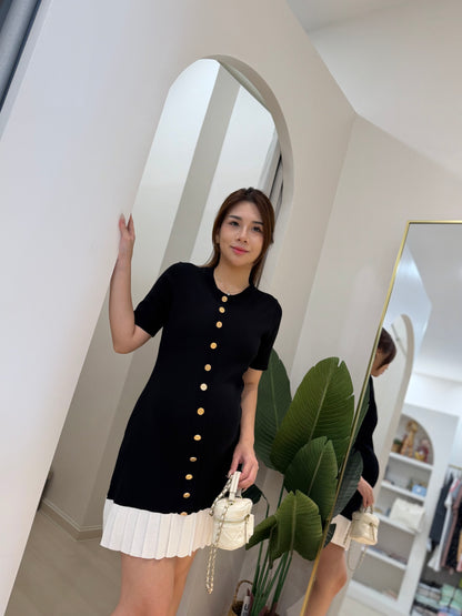 Vanya Pleated Knit Dress