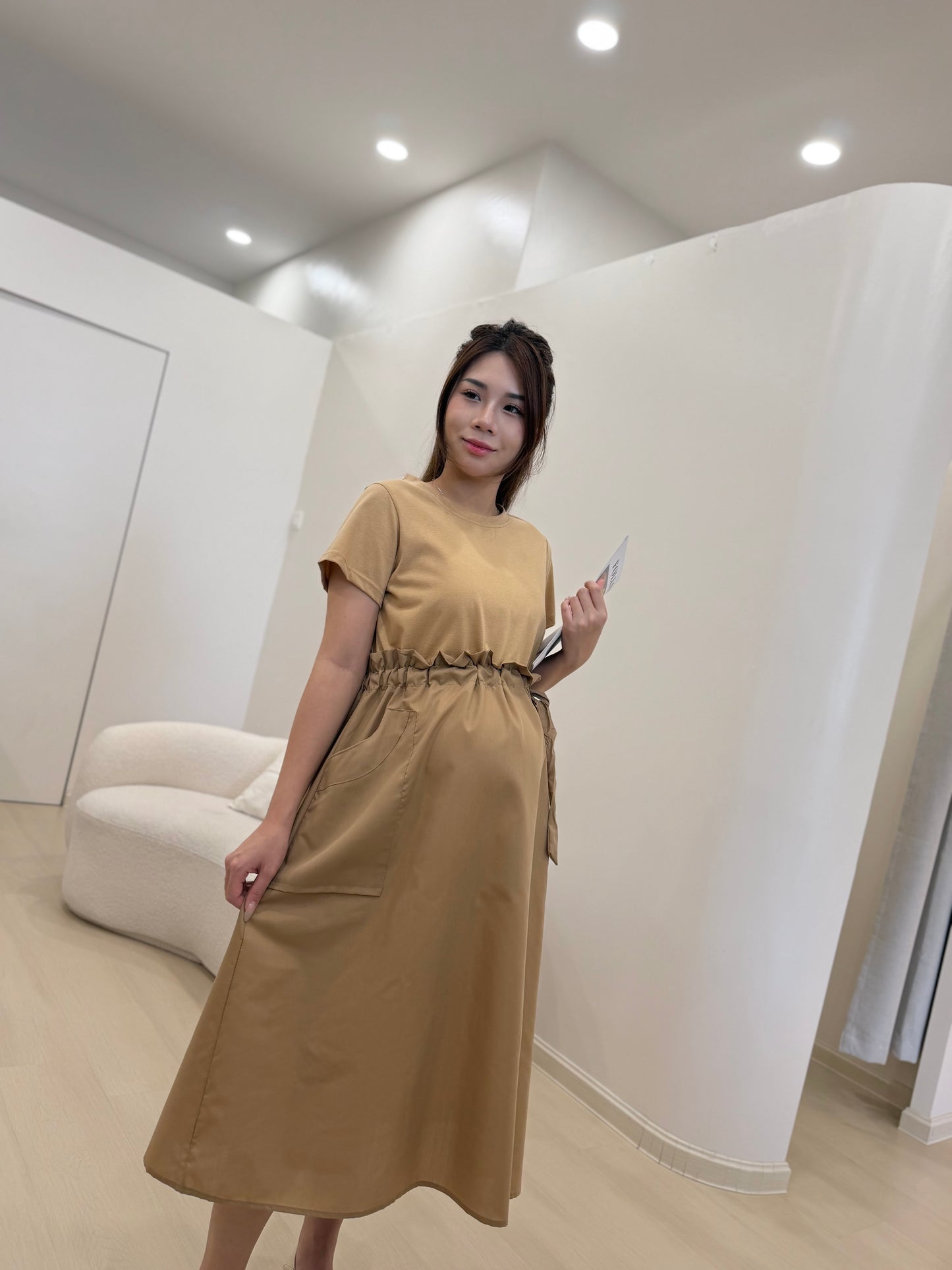 Zoyya Drawstring Pocket Flare Dress