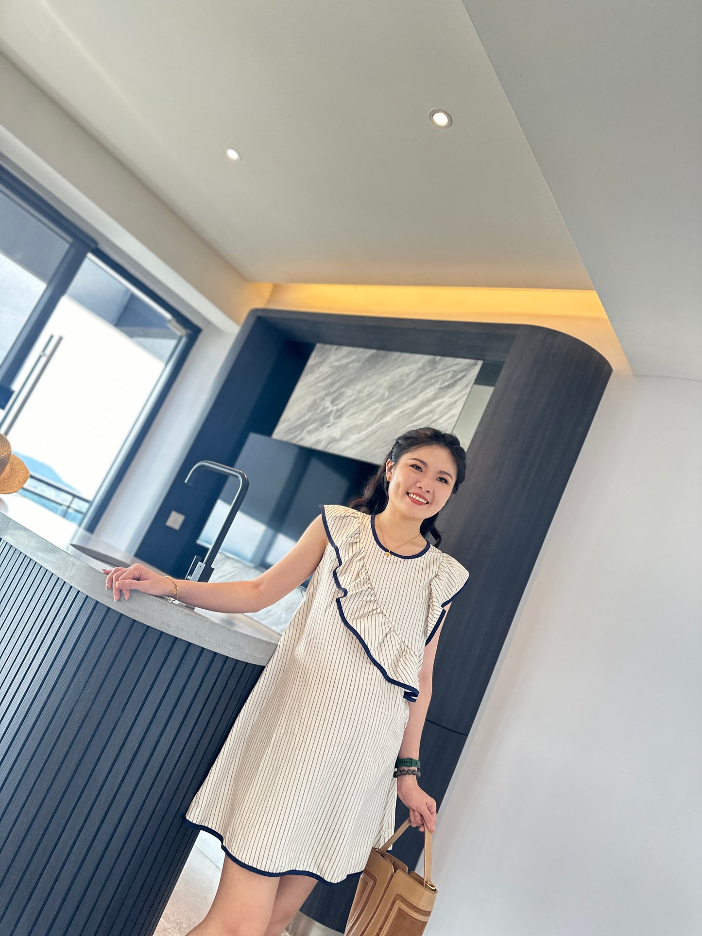 Alvera Ruffle Stripes Dress