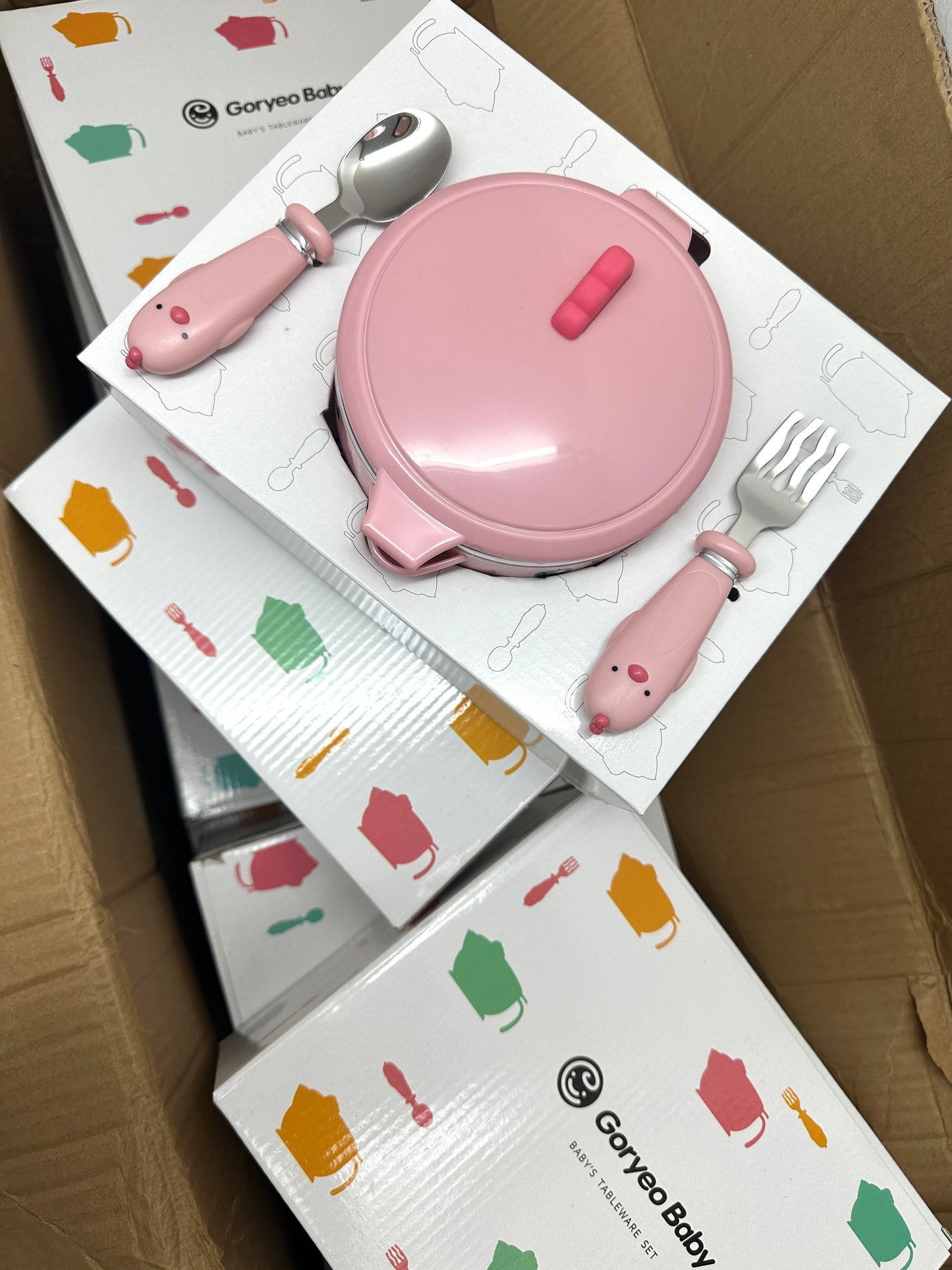 GoryeoBaby Stainless Steel Anti-drop Bowl Three-Piece Tableware Set