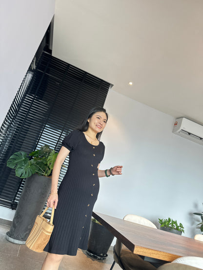 Veanna Black Knits Dress