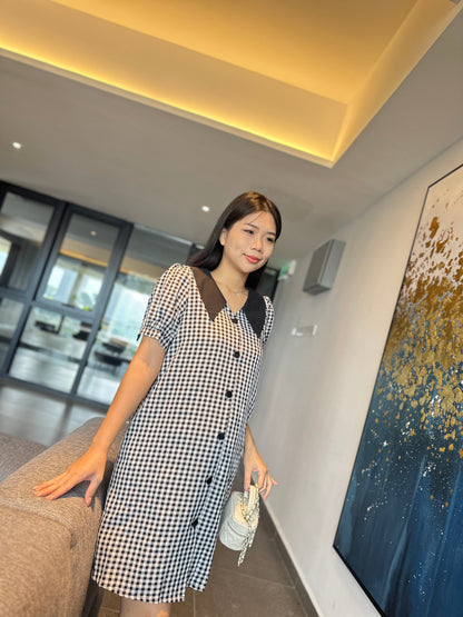 Lovell Grid Collared Dress