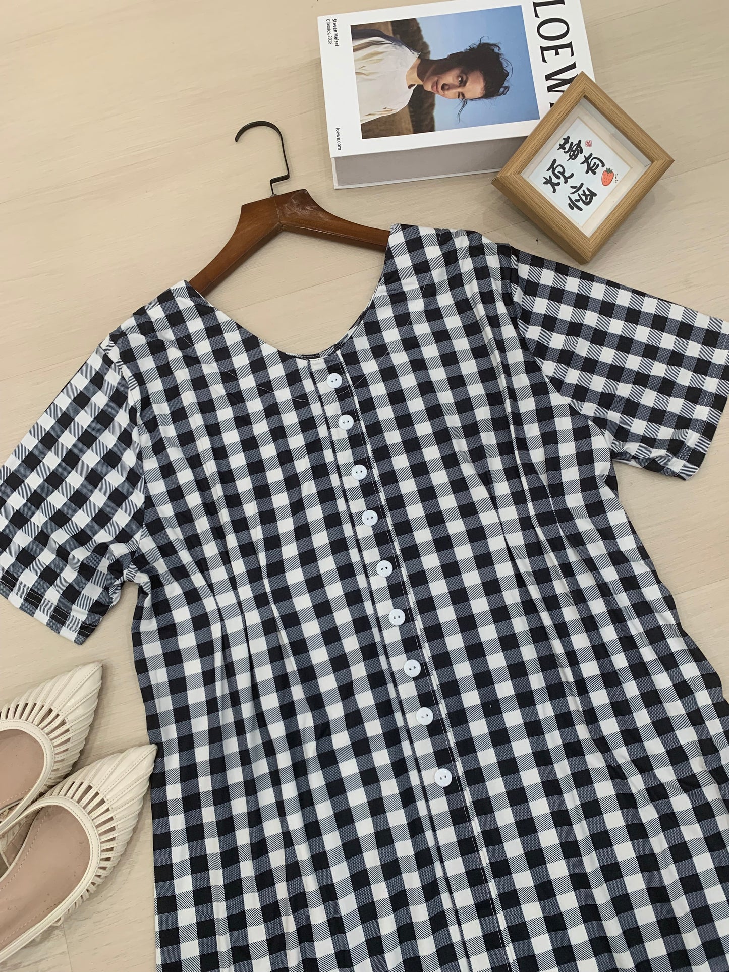 Leeya Plaid Cotton Linen Dress