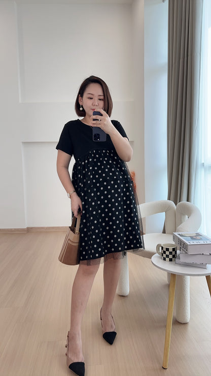 Mozzy Black Belly Flare Dress