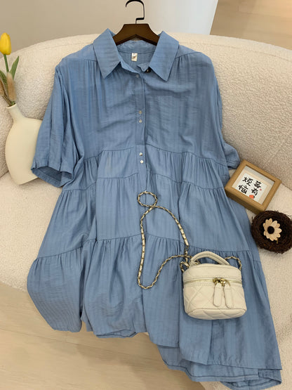 Lrene Button Flare Dress